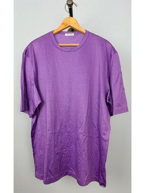 Gran Sasso Purple 100% Cotton Crewneck T-Shirt Size 54 (XL) Made In Italy